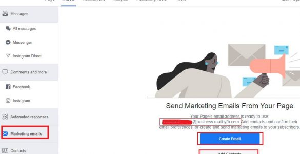 Facebook bắt đầu cho tích hợp Email Marketing trong trình quản lý tin nhắn page